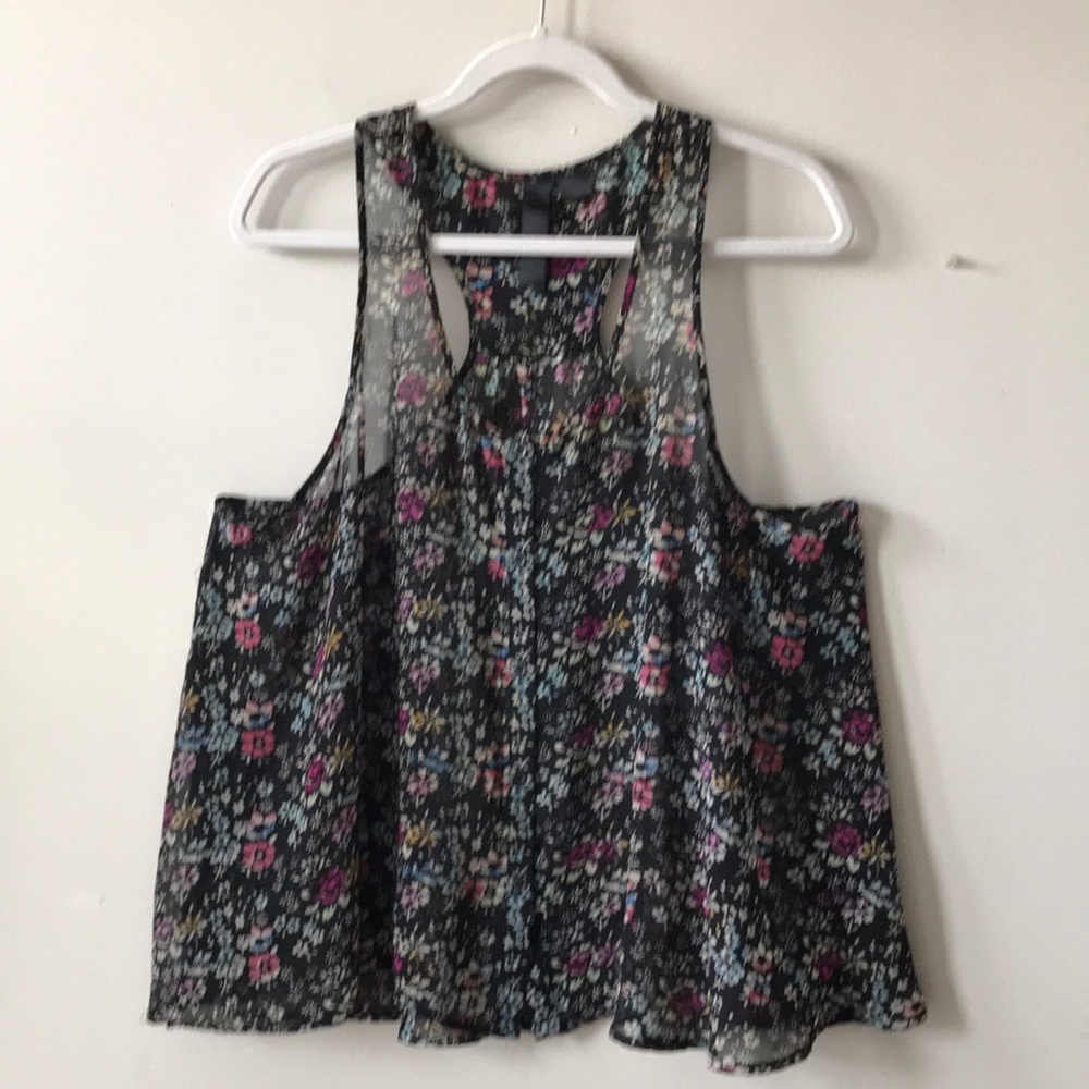 Cute Small Flower Print Racer Back Tank Top